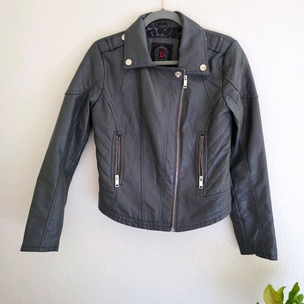 Dollhouse grey leather jacket size Small